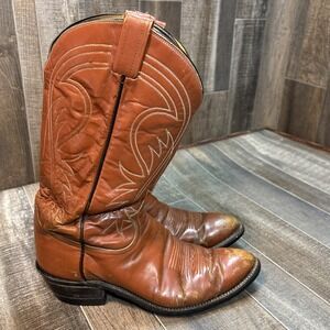 Tawny Llama Men's Western Cowboy Boots Brown Leather Size 10.5D